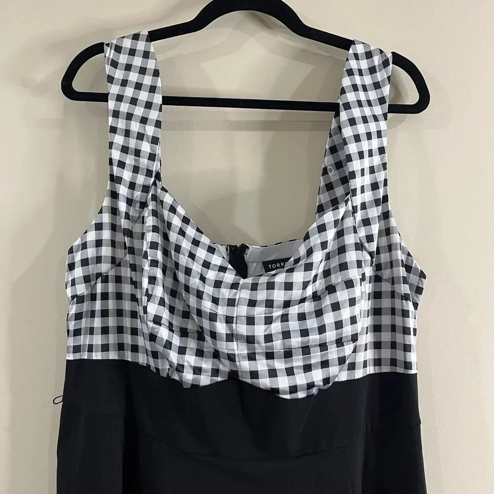 Torrid Gingham Black and White Swing Dress size 18 NWTs - Picture 3 of 6